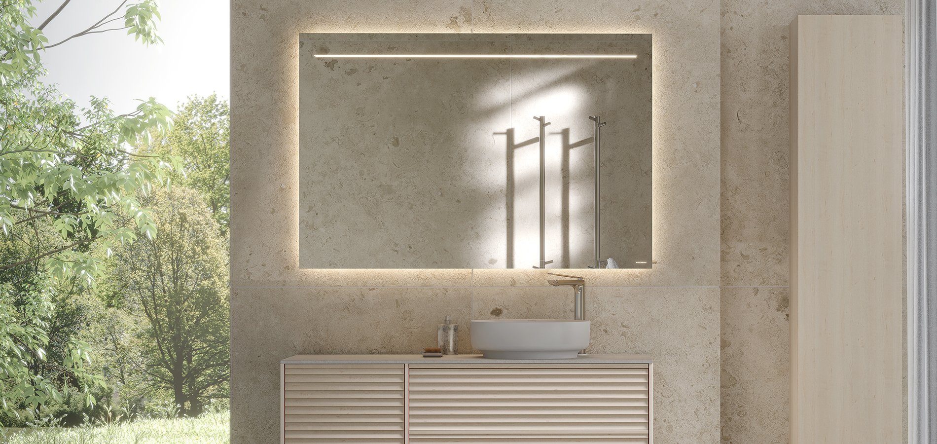 Epos vaalea saarni -allaskaappi valkoista Jalusi-etusarjalla