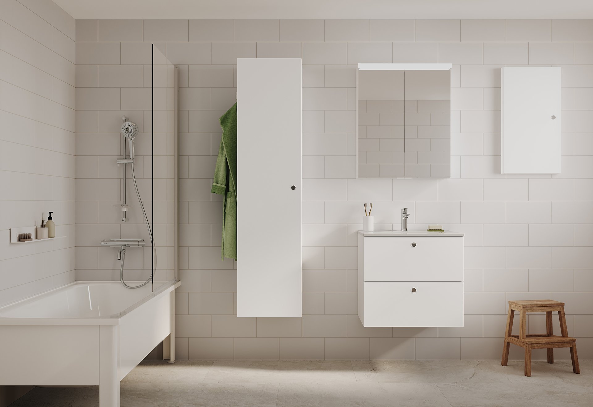 Intro-kalustesarja, mattavalkoinen