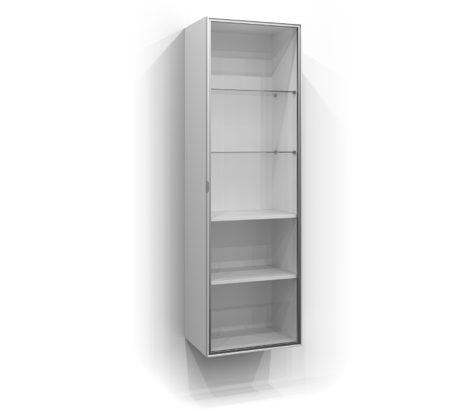 Korkea kaappi 160x50 lasiovella