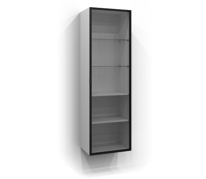 Korkea kaappi 160x50 lasiovella