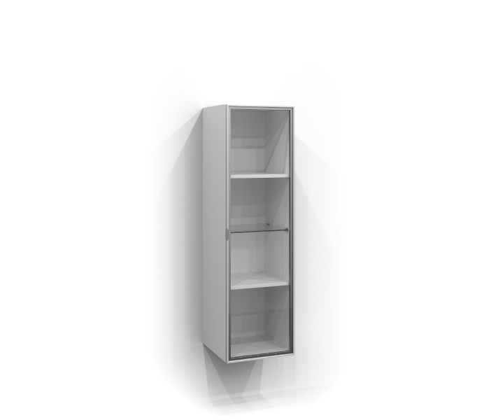 Korkea kaappi 120x35 lasiovella