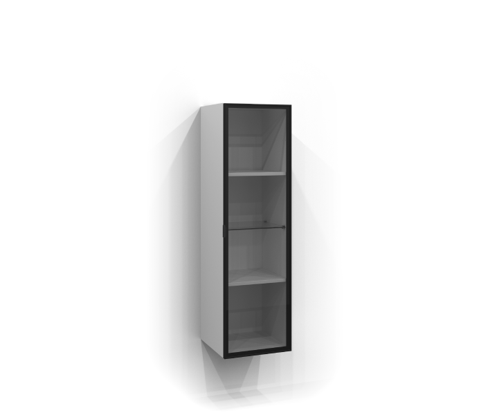 Korkea kaappi 120x35 lasiovella