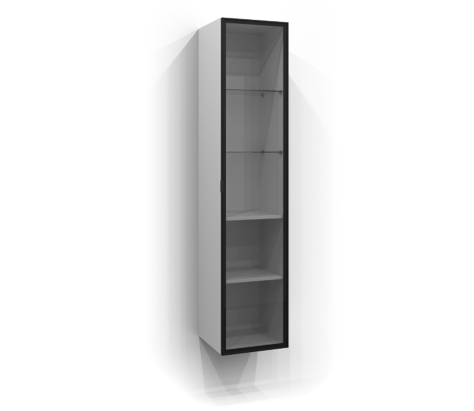 Korkea kaappi 160x35 lasiovella