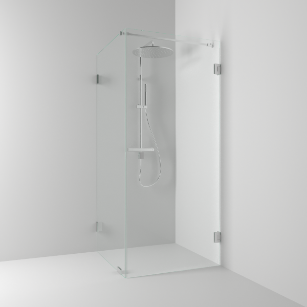 180° -suihkukulma kiinteällä seinällä