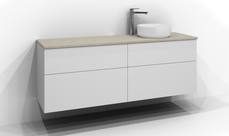 Poem -allaskaappi 160x45 4 laatikkoa ja malja-allas