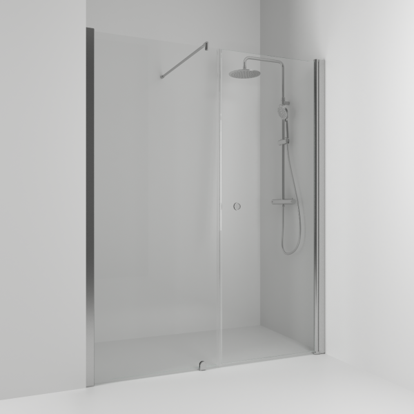 Skoga -yksiovinen suihkuseinä kiinteällä seinällä kahden seinän väliin