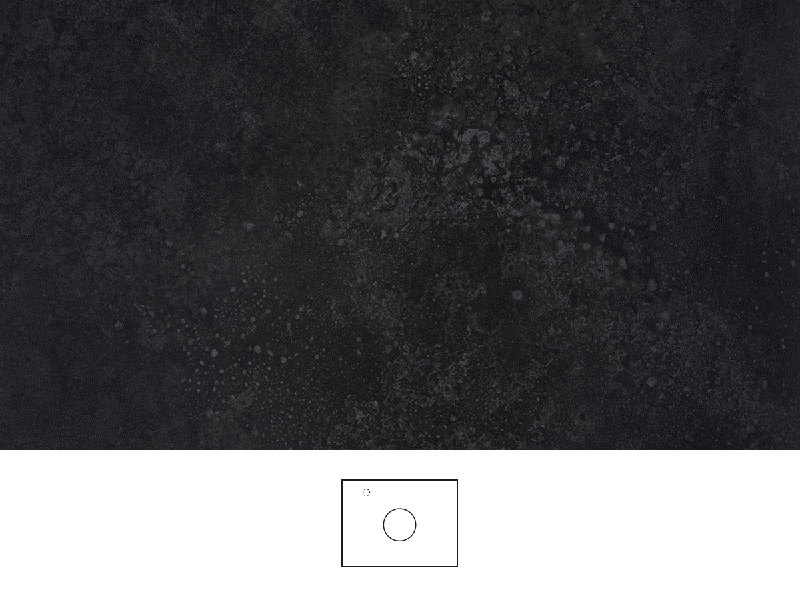 Grafit pöytätaso 60 cm syvän mustanharmaassa kivikuosissa, matta ja hienovaraisesti kuvioitu pinta. Pesuallas keskellä pöytätasoa, kromattu yksiotehana pesualtaan vasemmalla puolella.